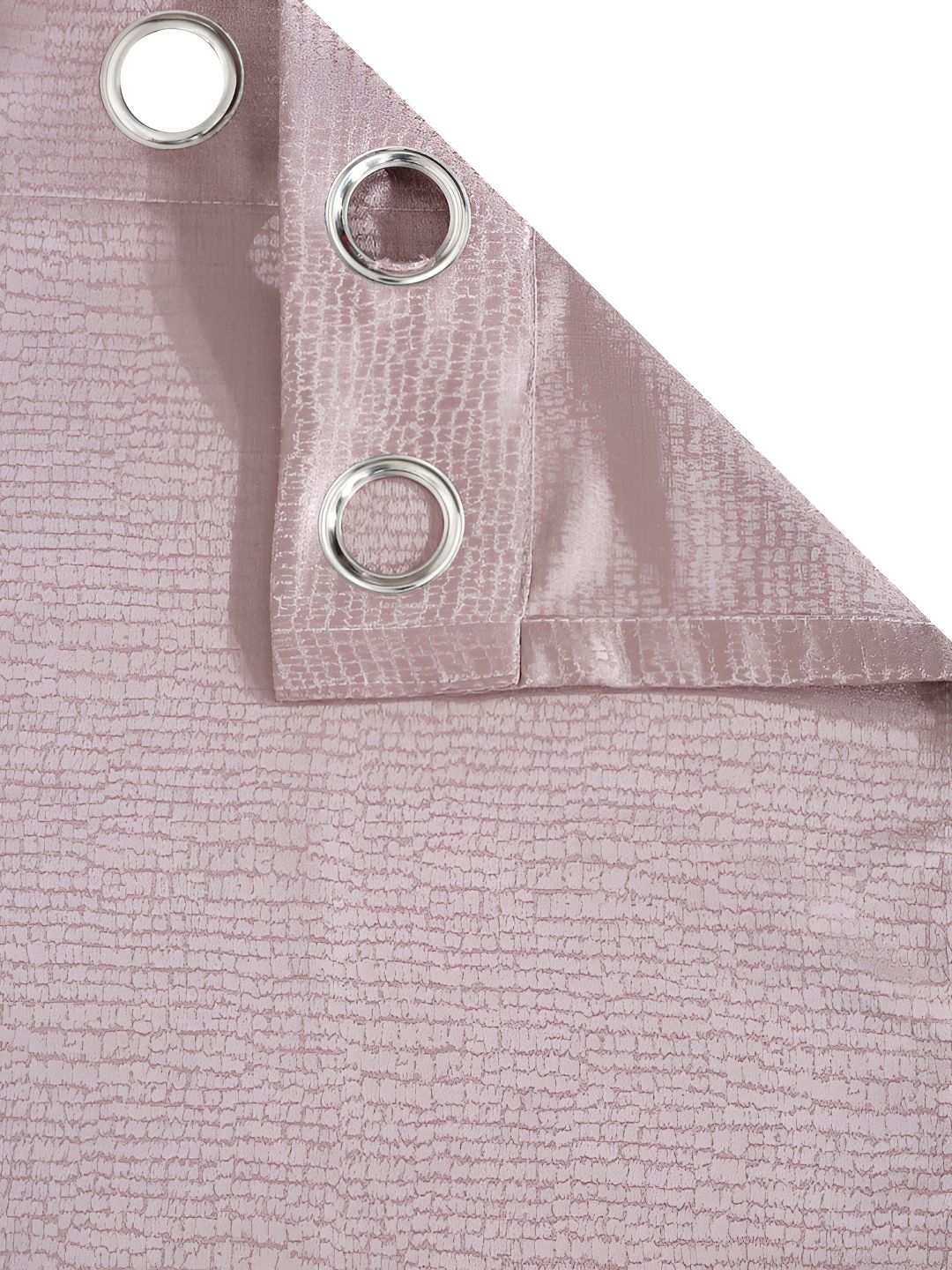 HOSTA HOMES Pink Self Design Black Out Door Curtain
