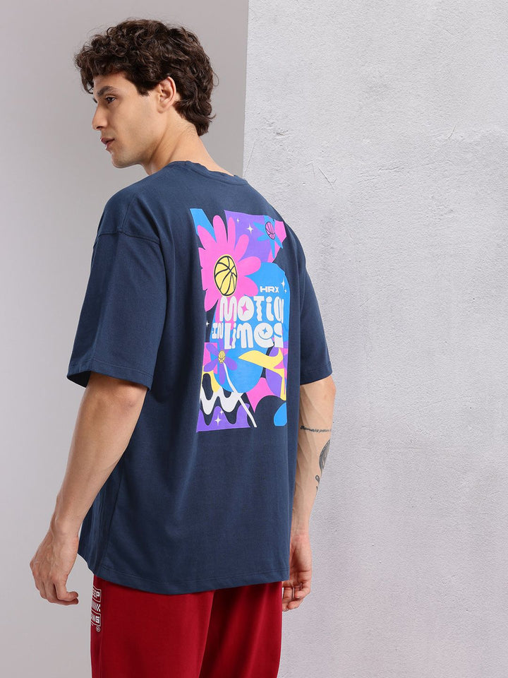HRX by Hrithik Roshan Graphic Print Drop-Shoulder Sleeves T-shirt