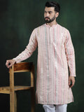 SOJANYA LUXE Labuci Kolar Mandarin Berjalur Georgette Kurta Lurus