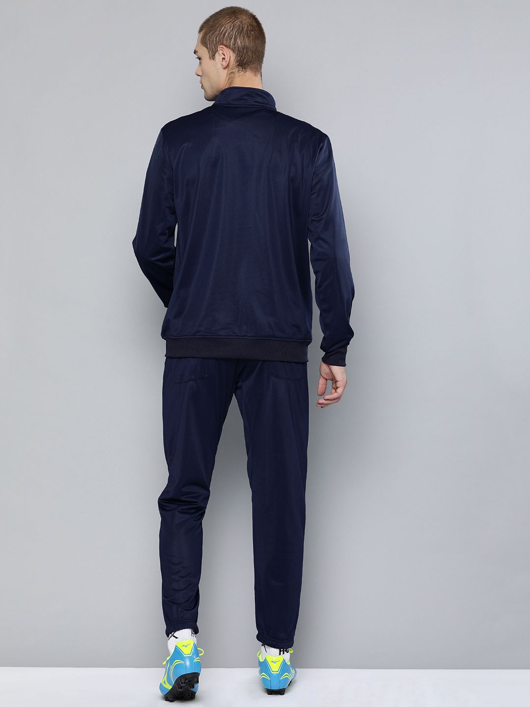 HRX by Hrithik Roshan Men Navy Blue & White Colourblocked Football Tracksuits