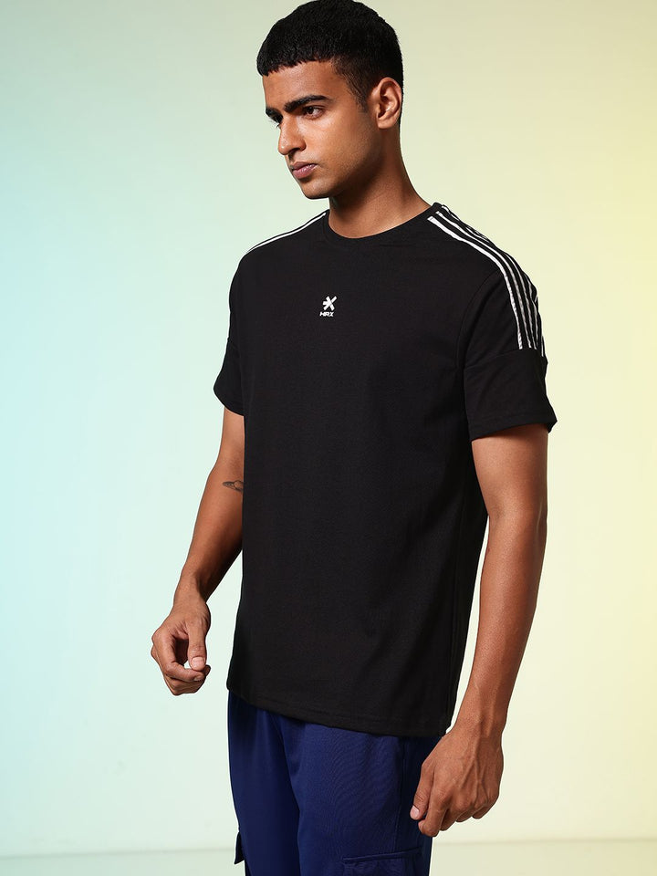 HRX by Hrithik Roshan Drop-Shoulder Sleeves Relaxed Fit Training T-shirt