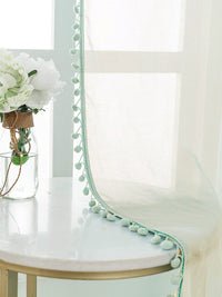 URBAN SPACE Green 2-Piece Sheer Window Curtains
