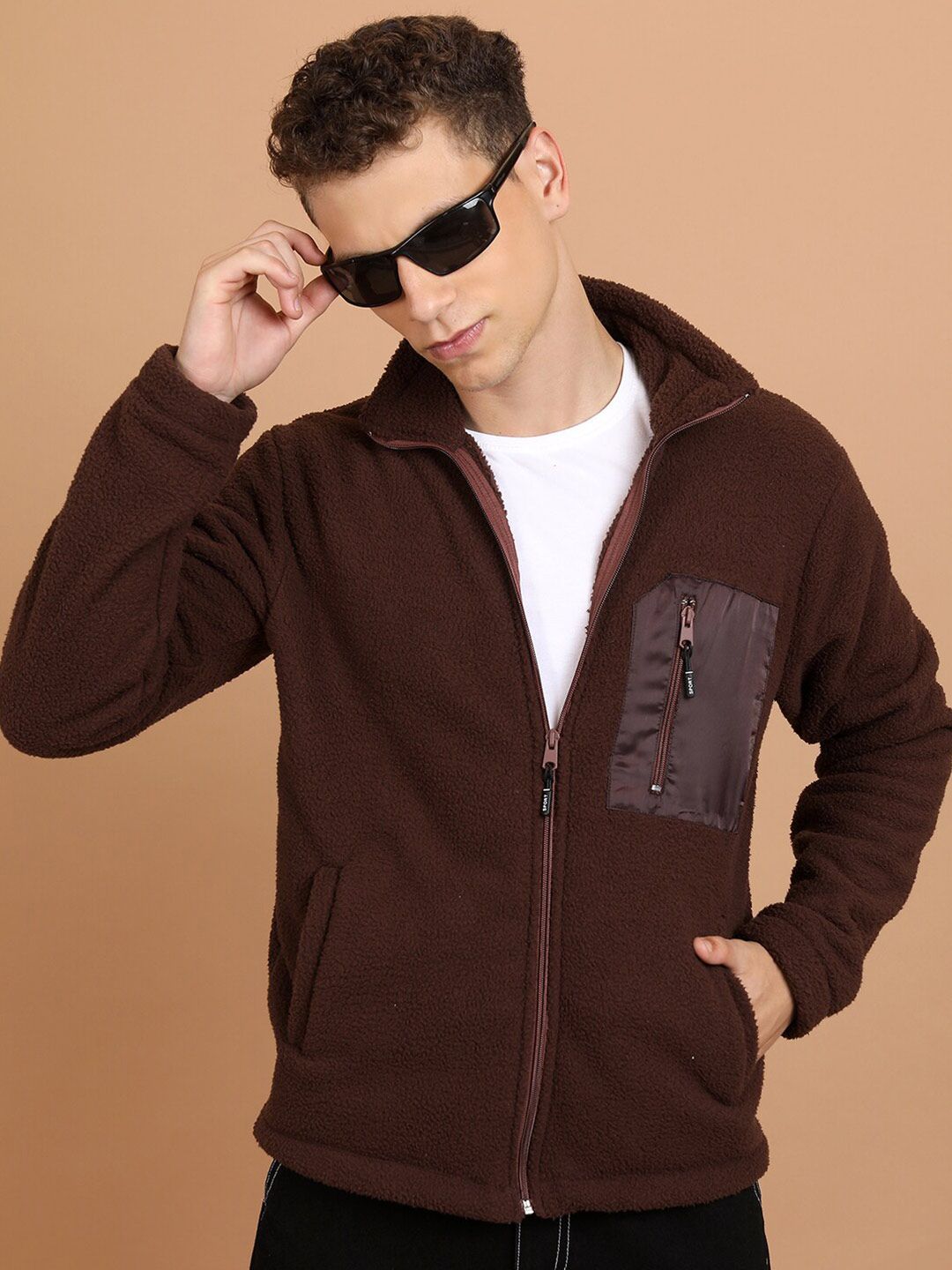 HIGHLANDER Mock Collar Front-Open Sweatshirt