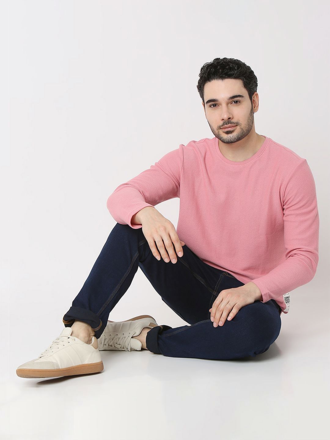 SPYKAR Men Solid Round Neck Cotton T-shirt