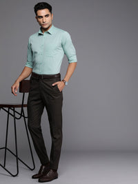 Raymond Pure Cotton Self Design Slim Fit Textured Formal Shirt