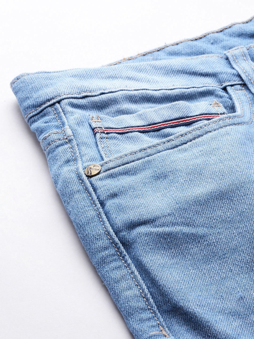 The Indian Garage Co Men Mildly Distressed Light Fade Jeans