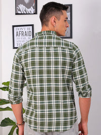 The Indian Garage Co Men Slim Fit Tartan Checks Opaque Checked Casual Shirt