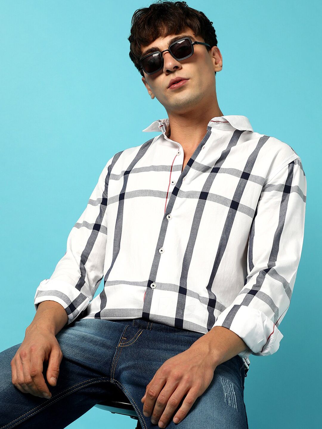 Campus Sutra Classic Striped Cotton Casual Shirt