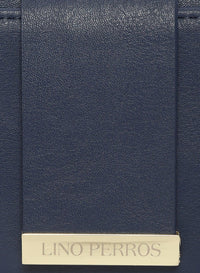 Navy Blue Solid Three Fold Wallet
