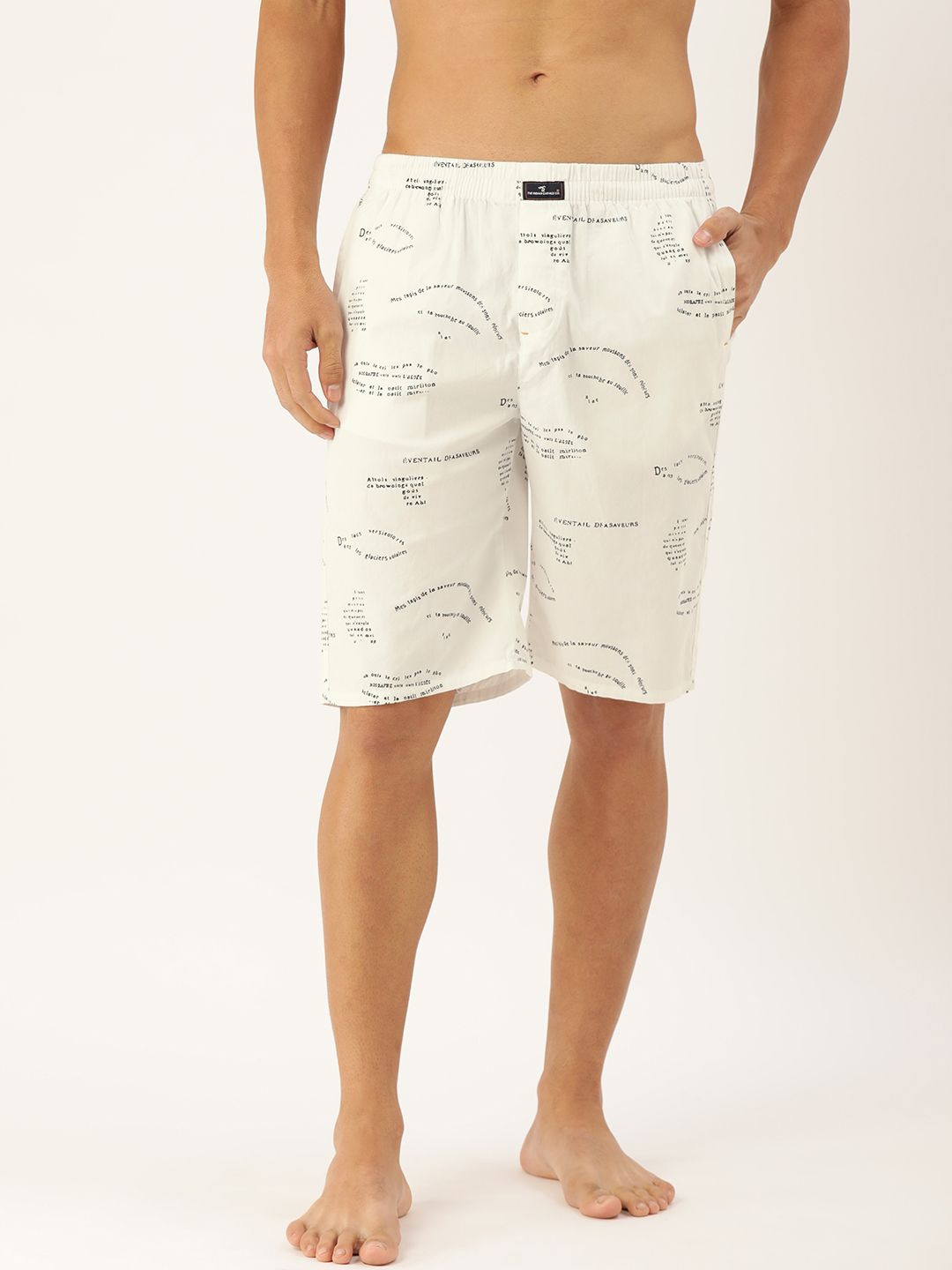 The Indian Garage Co Men White Printed Pure Cotton Boxers 1120-BXR10-13
