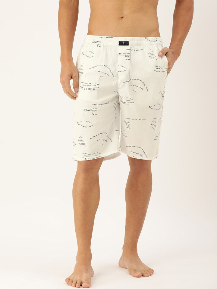 The Indian Garage Co Men White Printed Pure Cotton Boxers 1120-BXR10-13