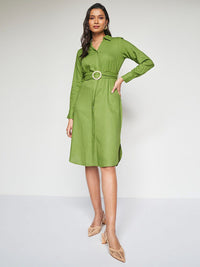 AND Belted Linen Shirt Dress