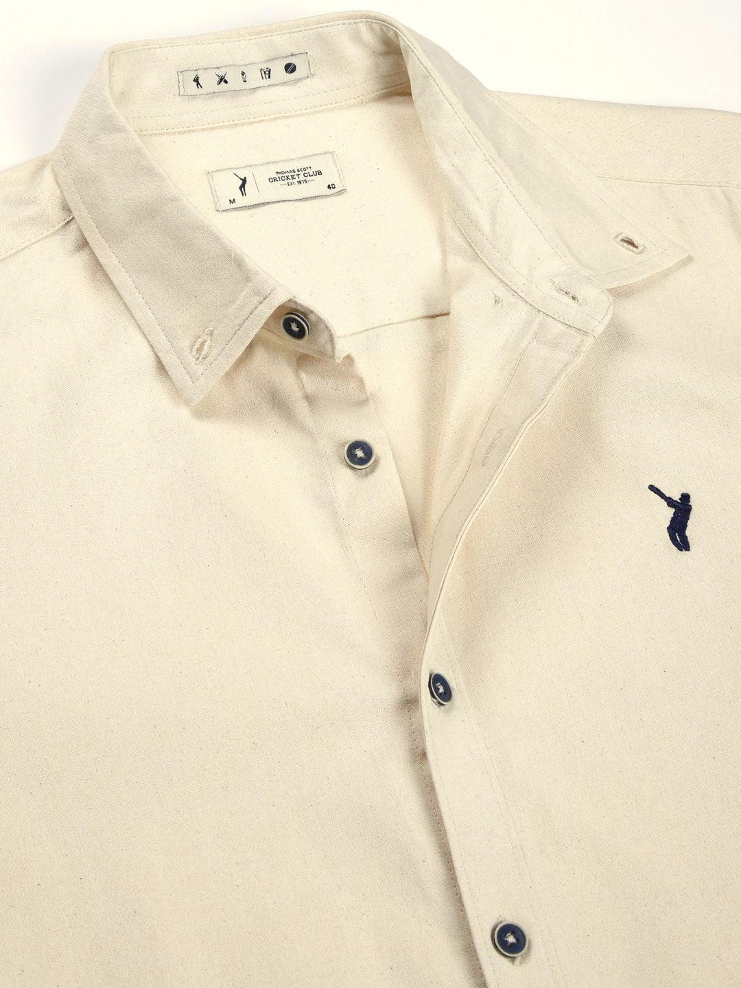 Thomas Scott Men Premium Button-Down Collar Solid Organic Cotton Slim Fit Casual Shirt