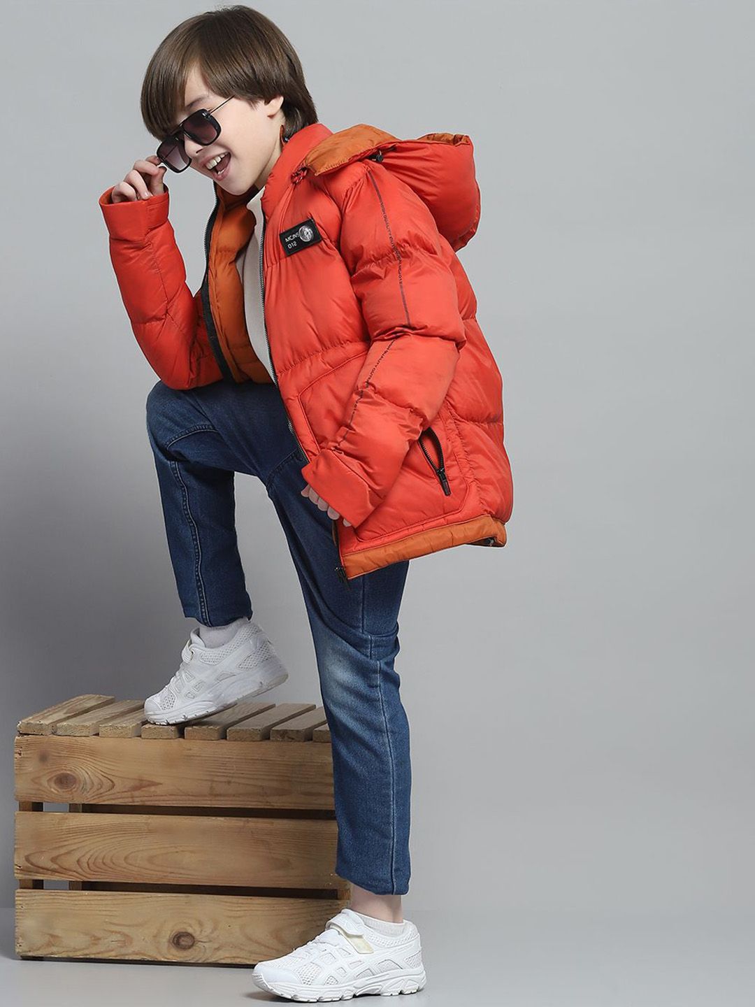 Monte Carlo Boys Hooded Solid Casual Lightweight Puffer Jacket