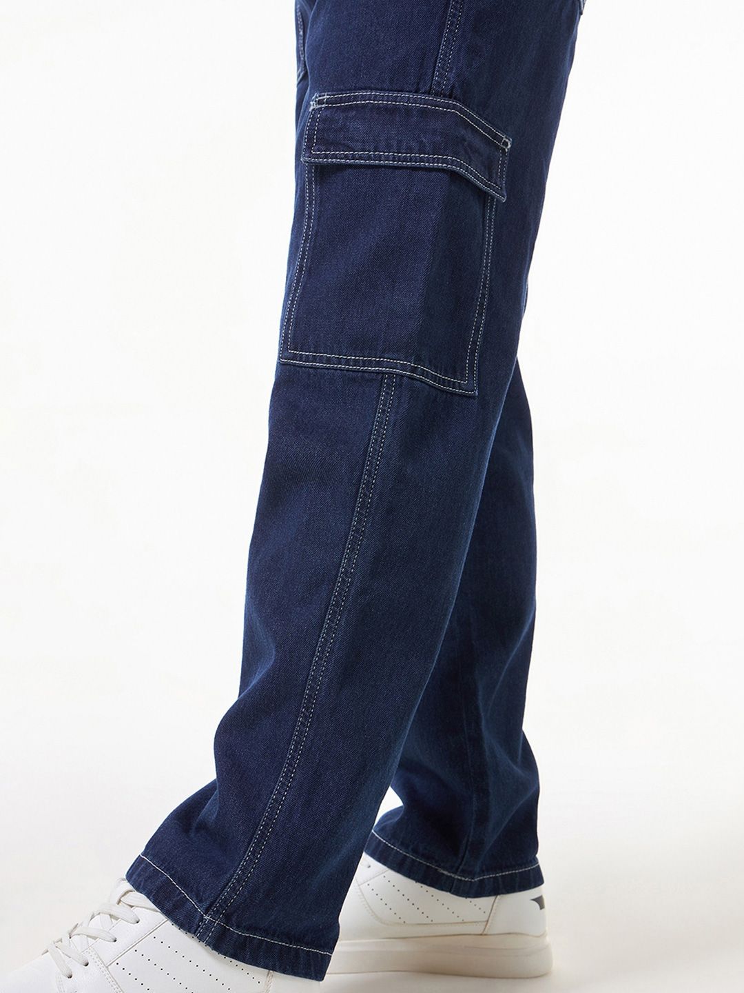 Bewakoof Men Pure Cotton Baggy Cargo Jeans