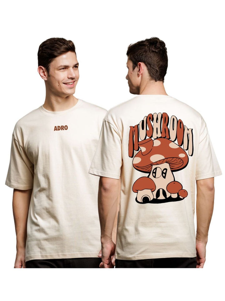 ADRO Lelaki Typography Drop-Shoulder Lengan Poket T-shirt