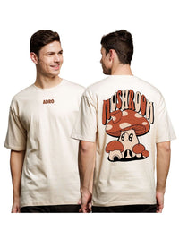 ADRO Lelaki Typography Drop-Shoulder Lengan Poket T-shirt