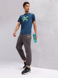 HRX by Hrithik Roshan Men  Brand Logo Detail Mid-Rise Rapid-Dry Training Joggers