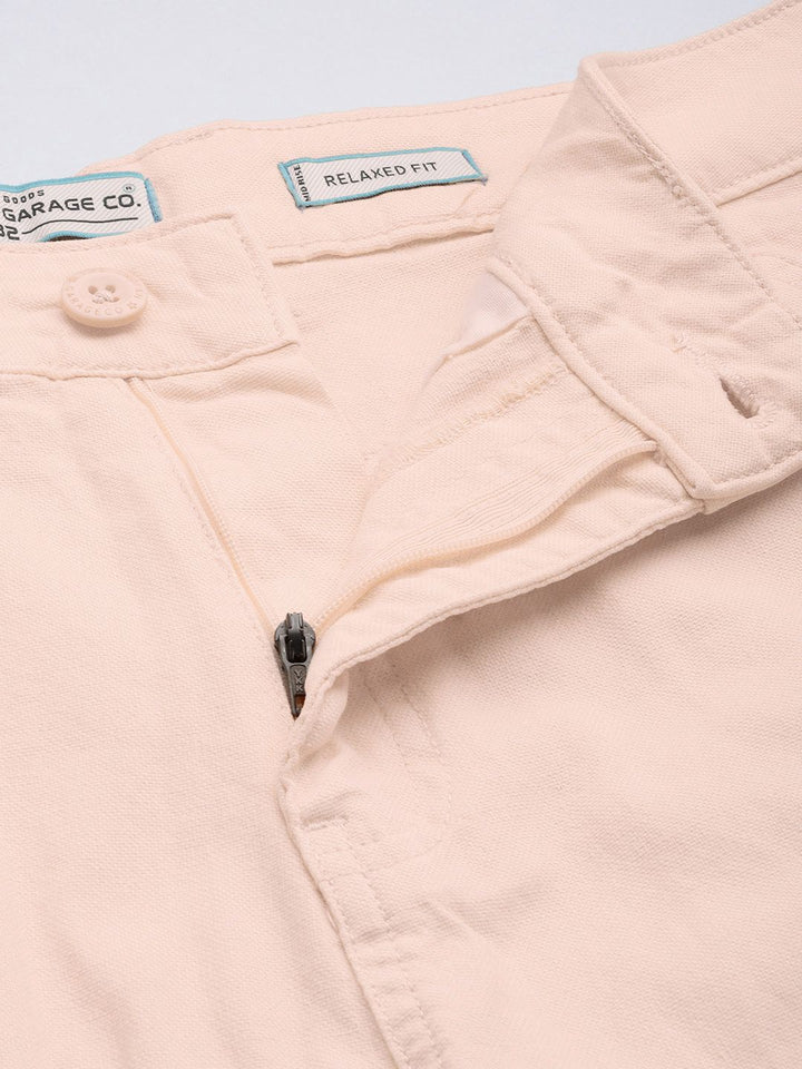 The Indian Garage Co. Men Relaxed Fit Pure Cotton Cargo Shorts