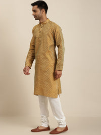 SOJANYA Motif Etnik Rekaan Tenun Kolar Mandarin Kurta Lurus Dengan Churidar