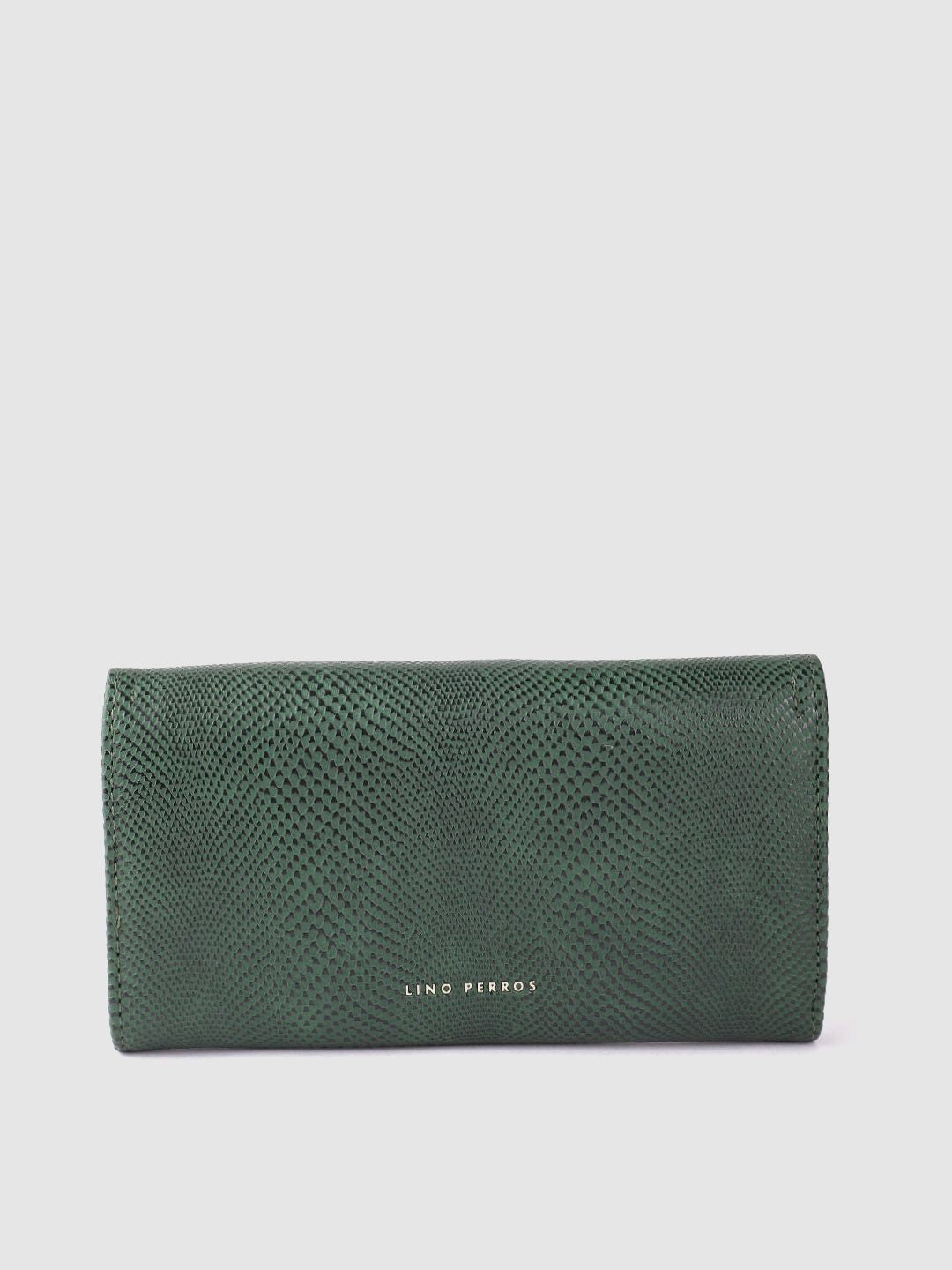 Lino Perros Women Snakeskin Textured Three Fold Wallet