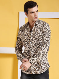 The Indian Garage Co Slim Fit Animal Printed Pure Cotton Casual Shirt