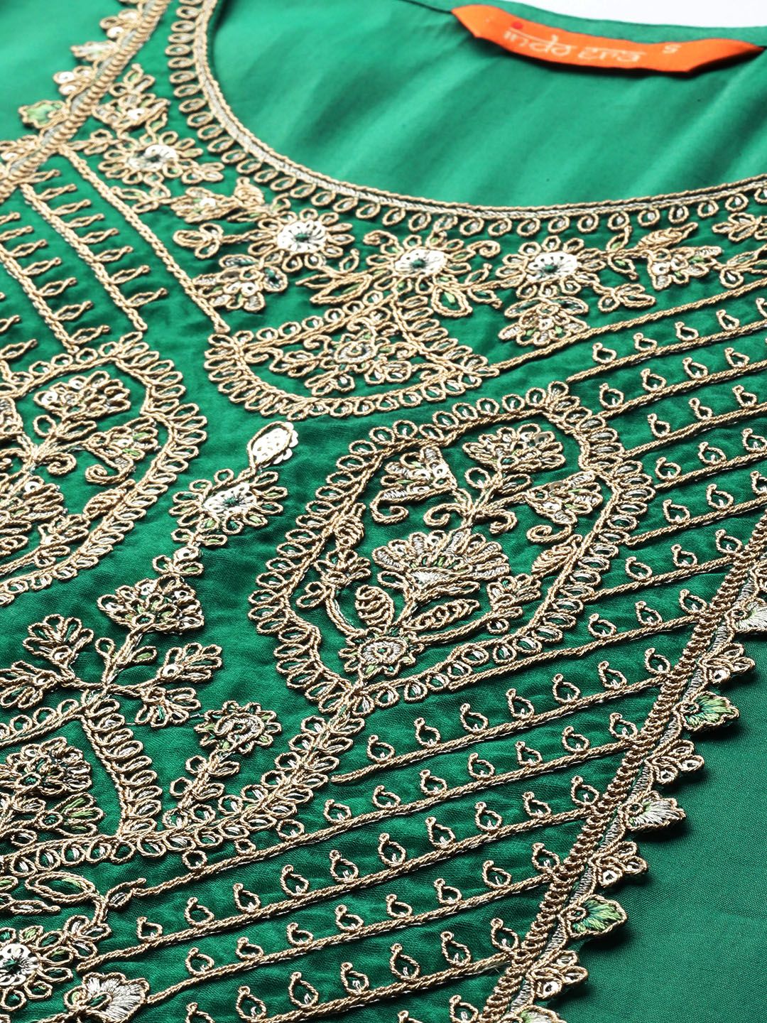Indo Era Ethnic Motifs Zari Embroidered Kurta with Trousers & With Dupatta