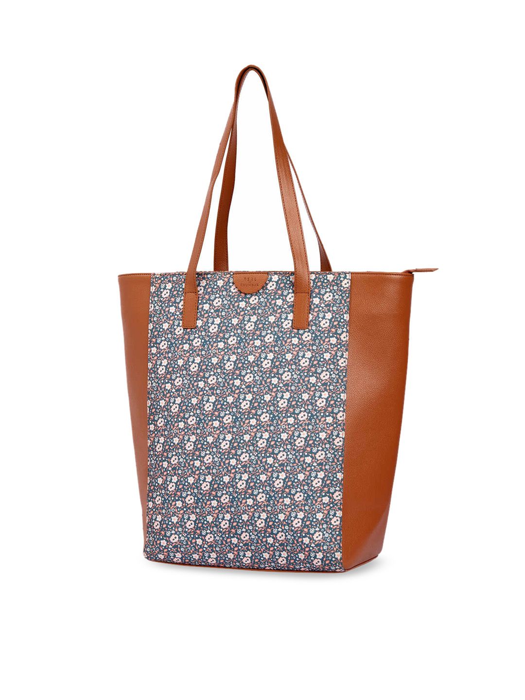 TEAL BY CHUMBAK Floral Printed Tote Bag