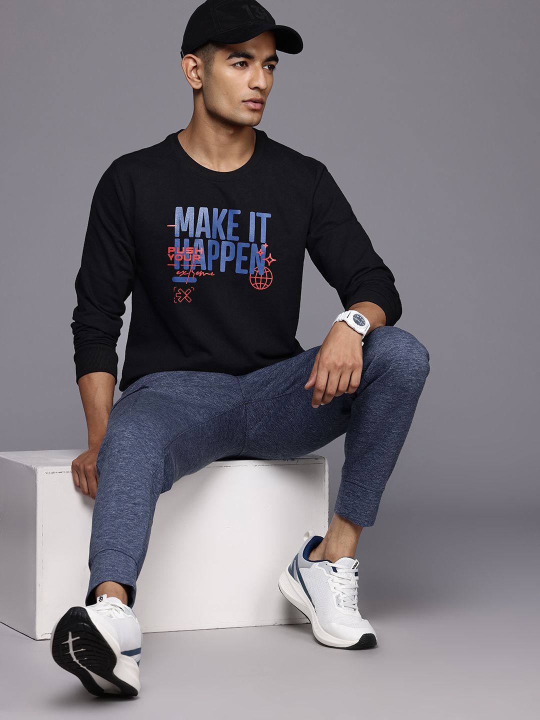 HRX by Hrithik Roshan Printed Casual Sweatshirt