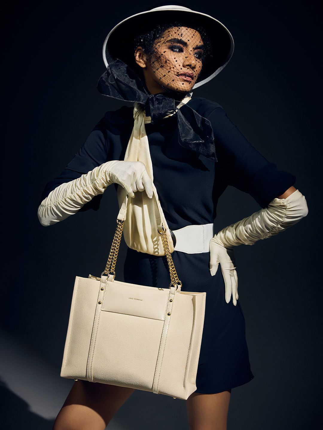 Lino Perros Oversized Structured Tote Bag with Quilted