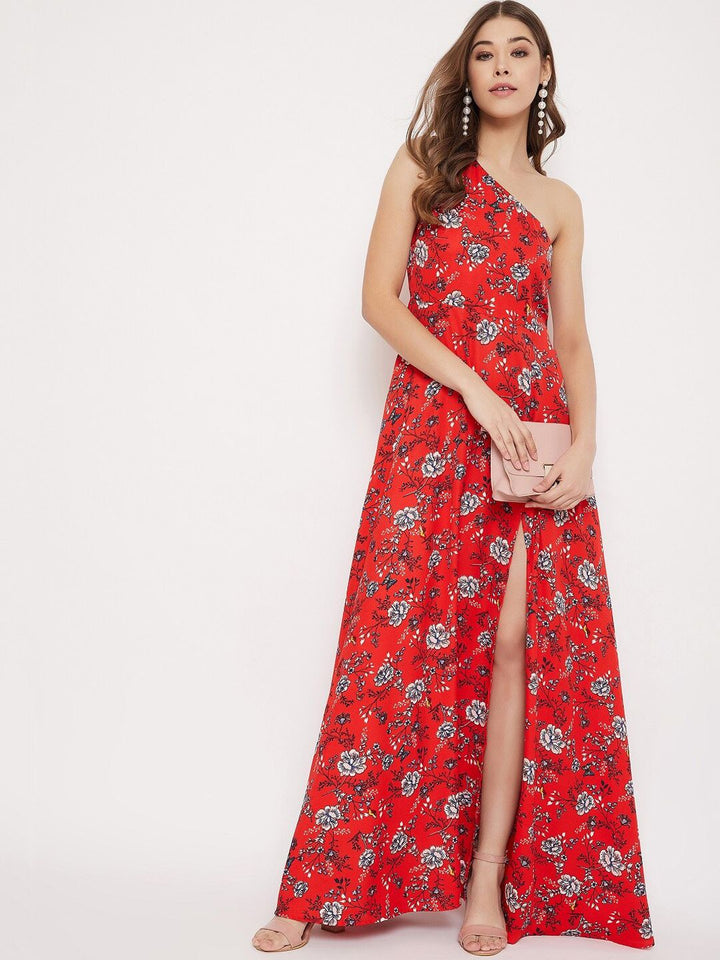 Berrylush Women Red Printed Maxi Dress