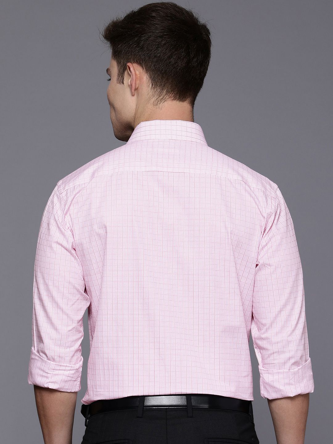 Raymond Pure Cotton Slim Fit Checked Formal Shirt