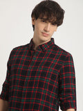 THE BEAR HOUSE Slim Fit Tartan Checked Button Down Collar Pure Cotton Casual Shirt