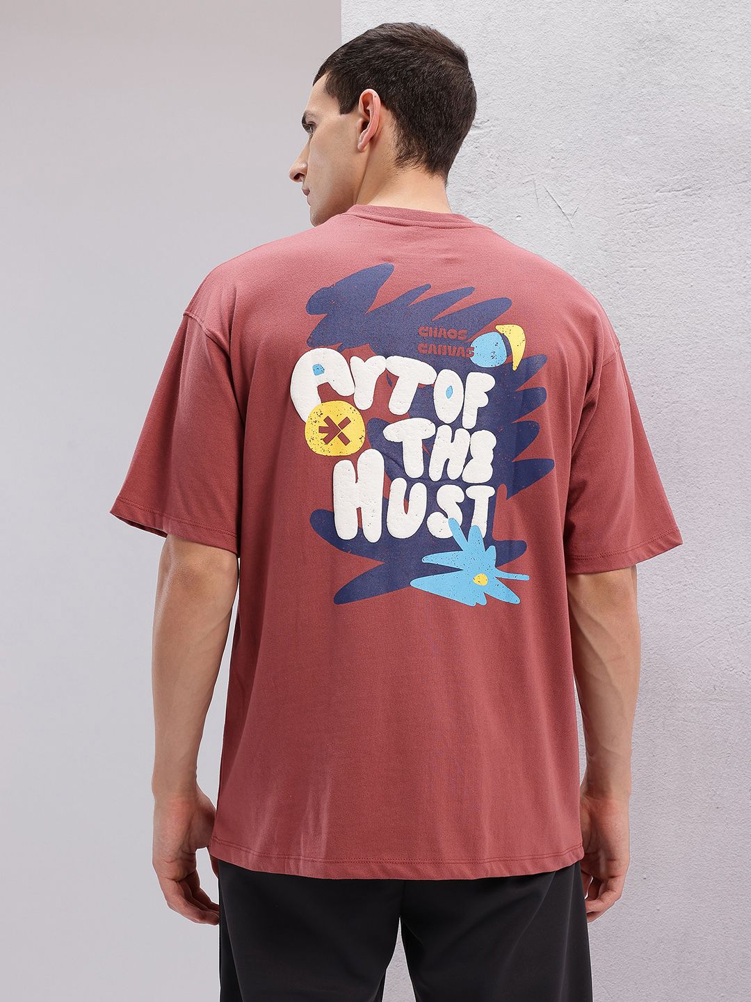HRX by Hrithik Roshan Typography Printed Drop-Shoulder Sleeves T-shirt