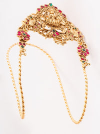 PANASH Gold-Plated Cubic Zirconia Studded Antique Bajuband Armlet Bracelet