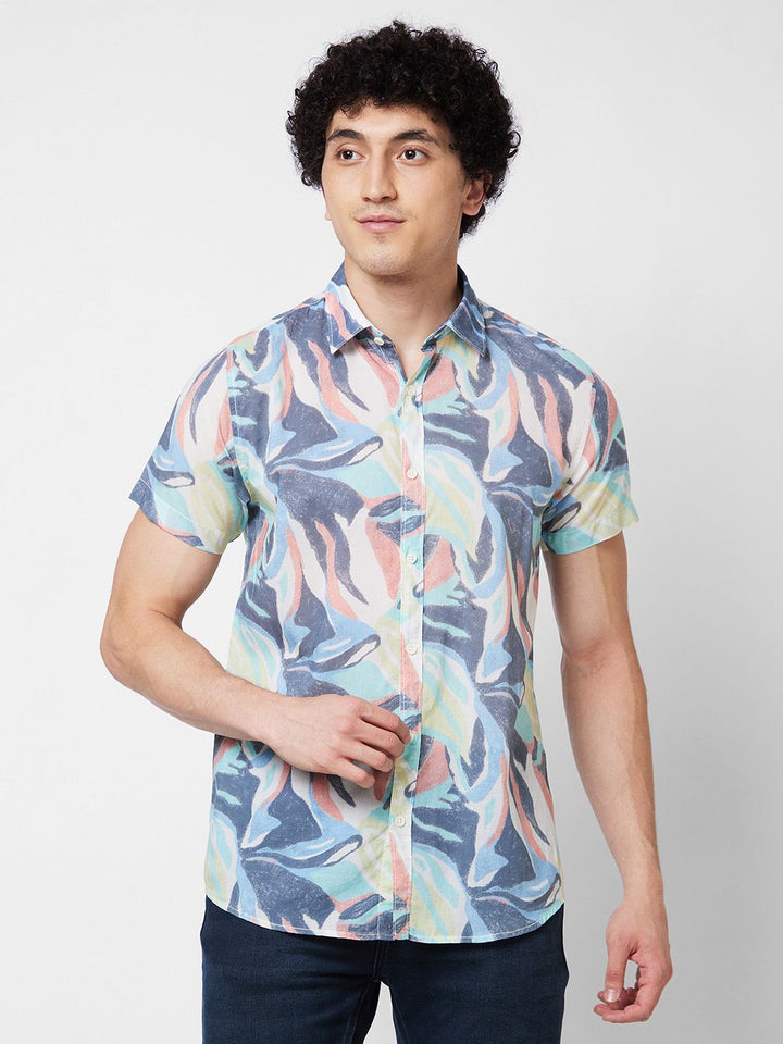 SPYKAR Floral Printed Cotton Casual Shirt