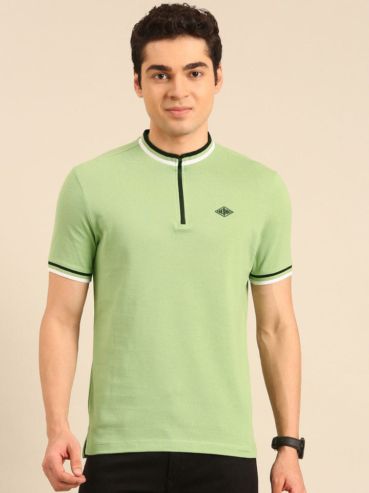 Being Human Mock Collar Pure Cotton T-shirt