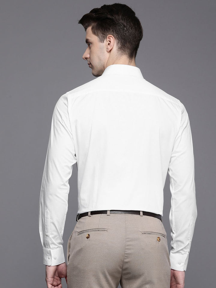 Raymond Self Design Textured Slim Fit Pure Cotton Formal Shirt