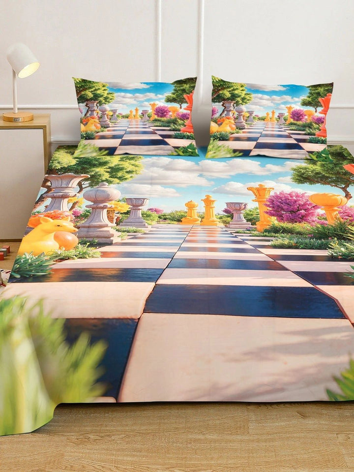 Moda Rapido X KLOTTHE Cartoon Characters 400 TC King Bedsheet with 2 Pillow Covers