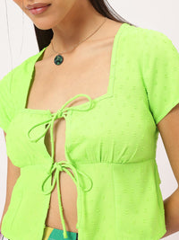 DressBerry Knot & Flash Vibrant Dobby Crop Top