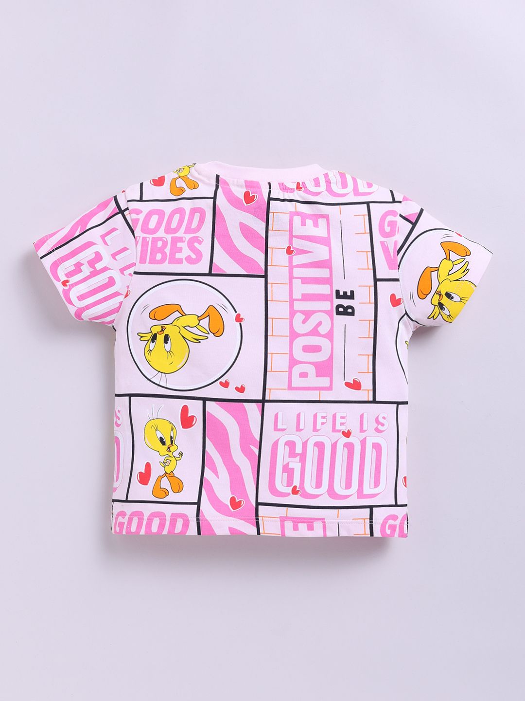 Happy Faces Girls Tweety Printed Pure Cotton T-shirt