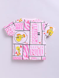 Happy Faces Girls Tweety Printed Pure Cotton T-shirt
