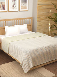Story@home Beige & Grey Floral AC Room 150 GSM Double Bed Dohar