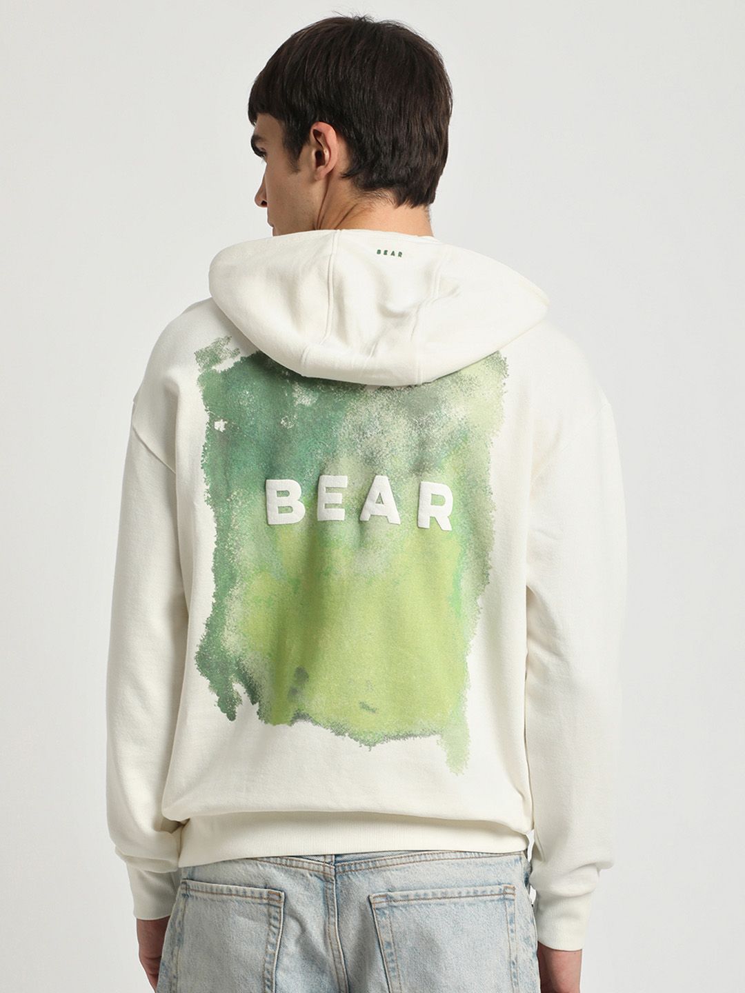 THE BEAR HOUSE Typography Printed Hooded Pure Cotton Pullover Sweatshirt