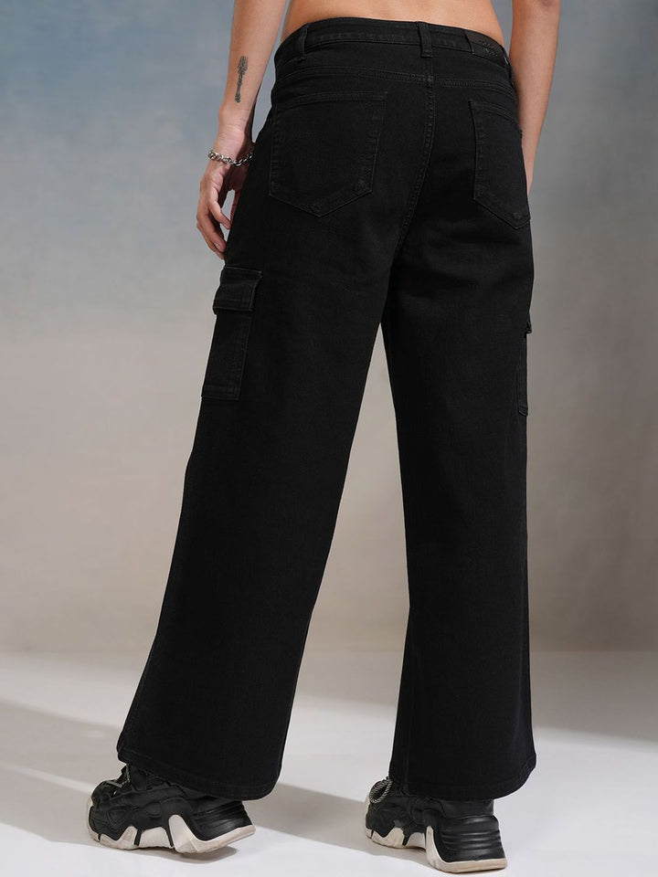 Tokyo Talkies Women Wide Leg Cargo Jeans