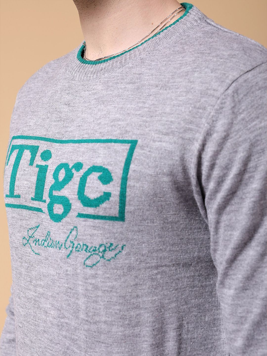 The Indian Garage Co Typography Printed Pullover Sweater