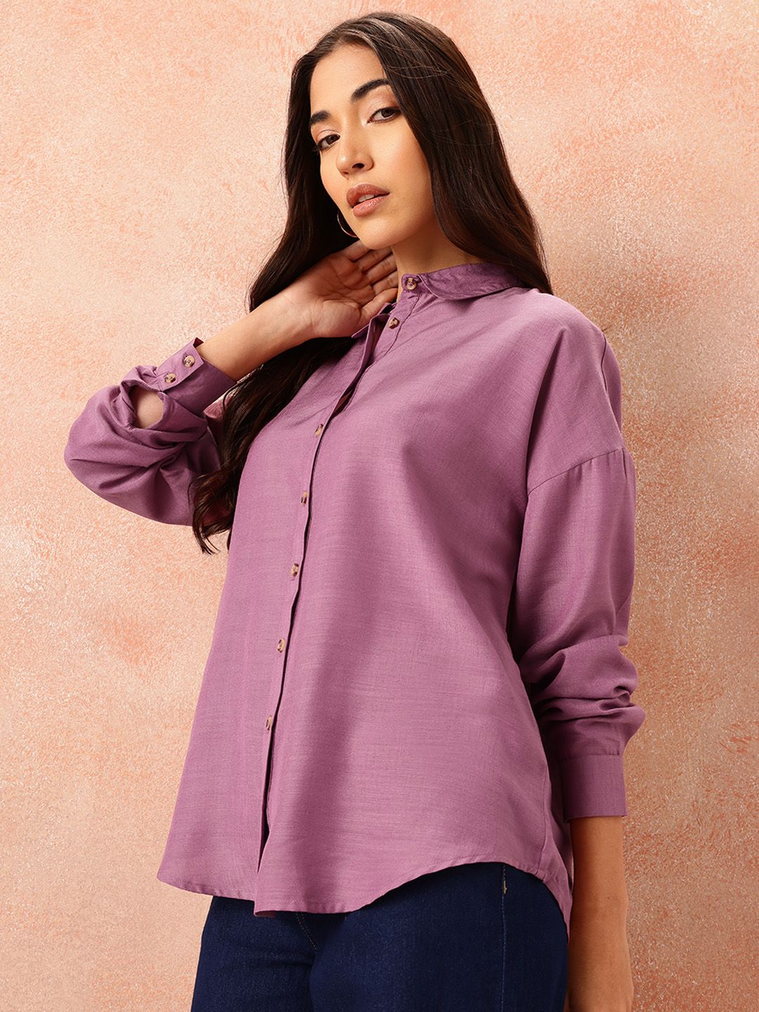 all about you Drop-Shoulder Sleeves Regular Fit Casual Shirt