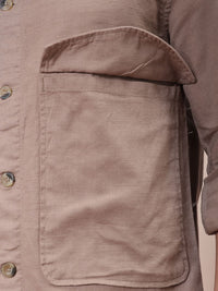 The Indian Garage Co Men Regular Fit Solid Double Flap Pocket Resortwear Overshirt