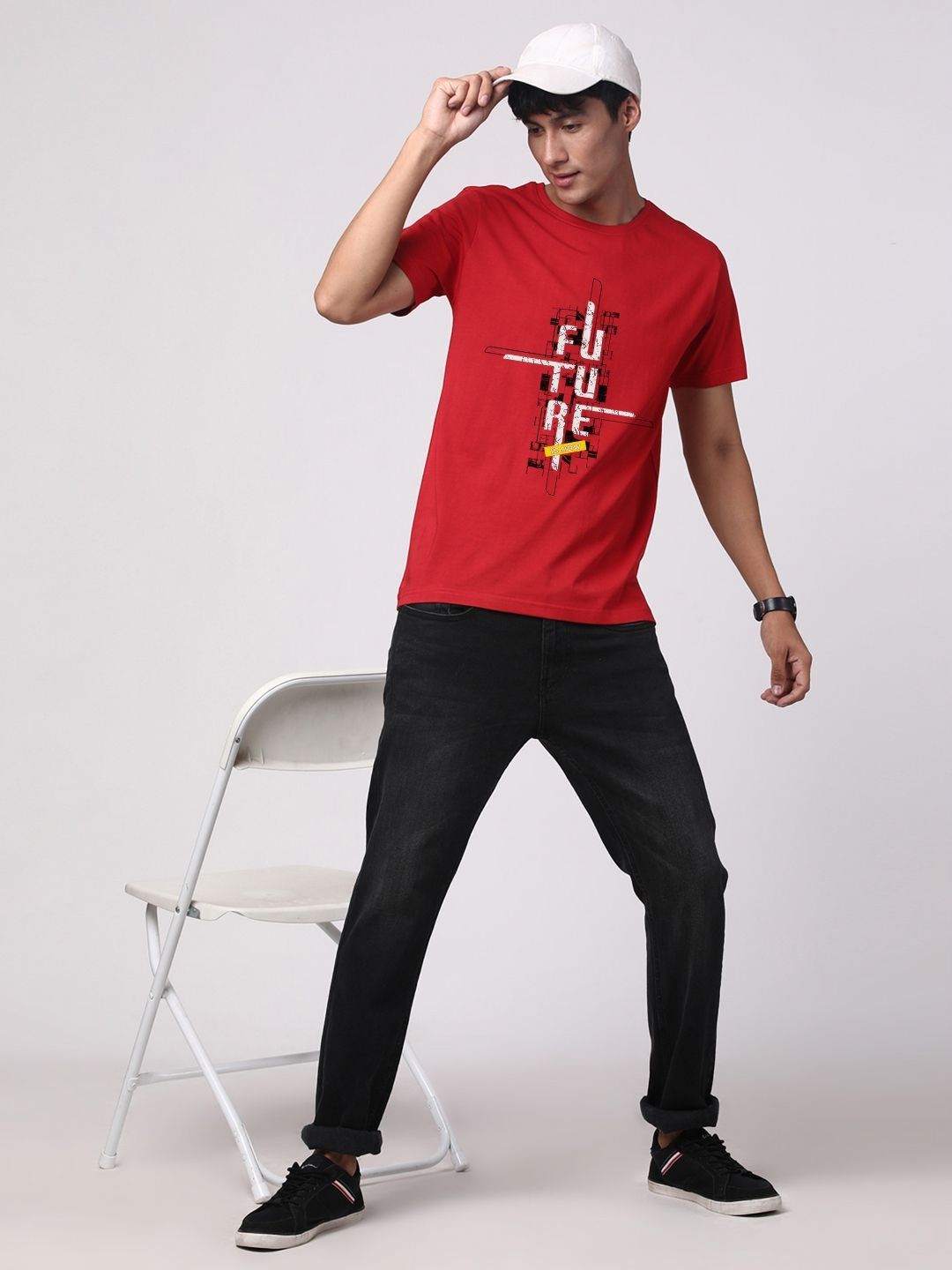 ADRO Men Graphic Printed Round Neck Cotton T-shirt