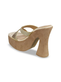 Mochi Women Embellished Platform Peep Toes